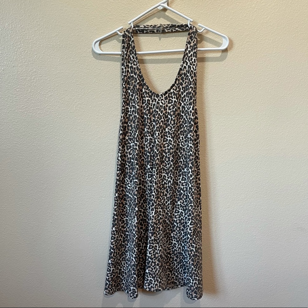 American Eagle Leopard Print Halter Mini Dress - image 2